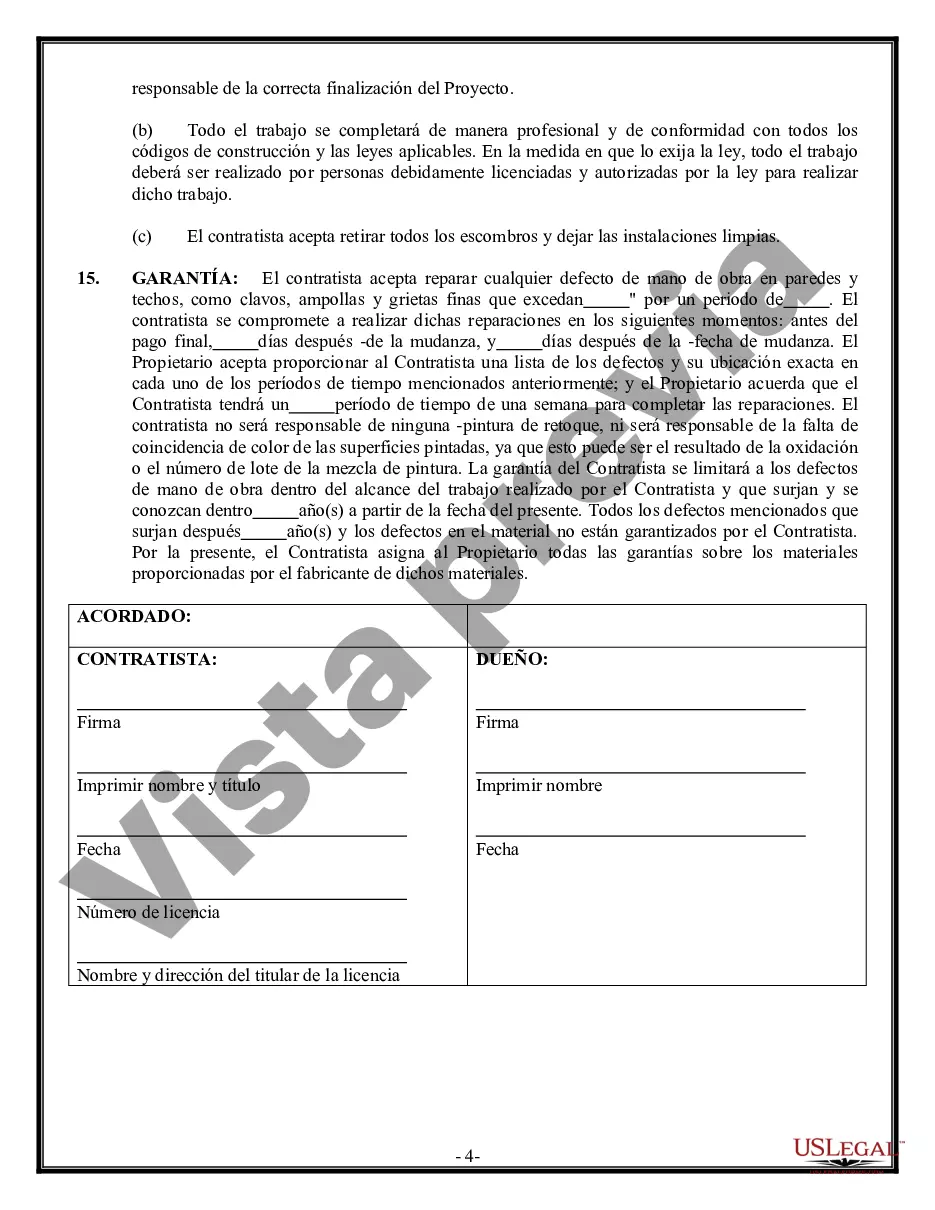 Preview Contrato de paneles de yeso de yeso para contratista