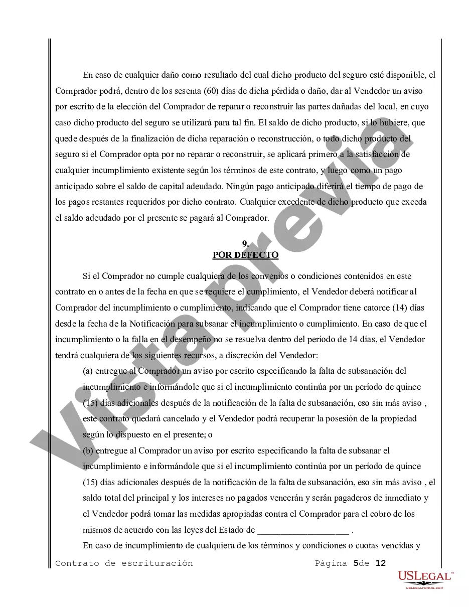 Preview Acuerdo o Contrato de Escritura de Venta y Compra de Bienes Raíces a/k/a Terreno o Contrato de Ejecución