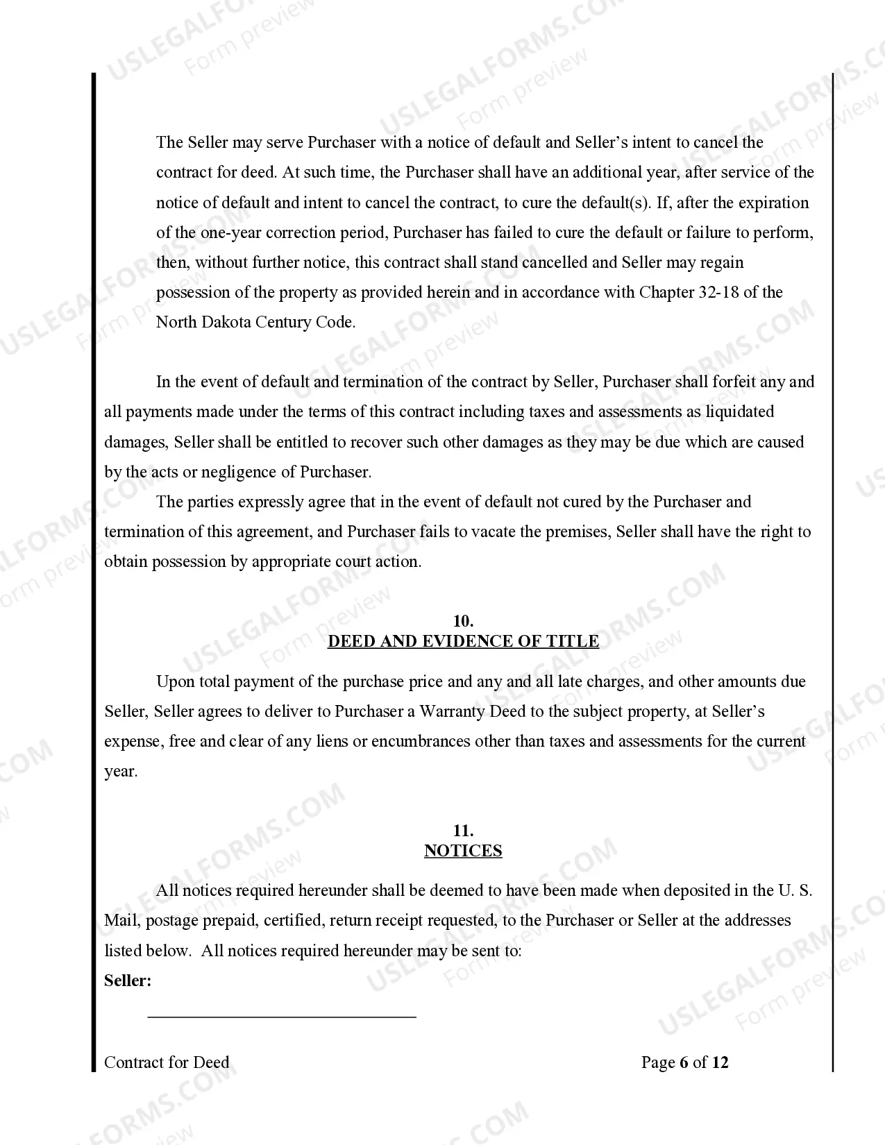 Preview Agreement or Contract for Deed for Sale and Purchase of Real Estate a/k/a Land or Executory Contract