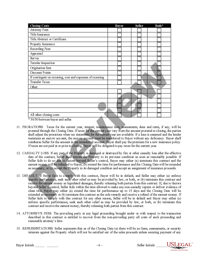 North Dakota Contract for Sale and Purchase of Real Estate with No