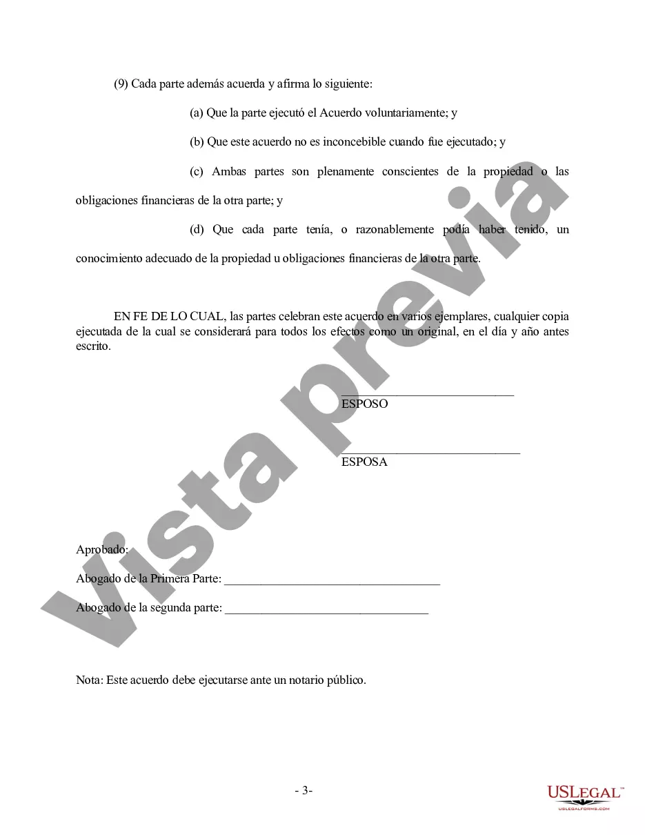 Preview Enmienda al Acuerdo Prenupcial o Prematrimonial