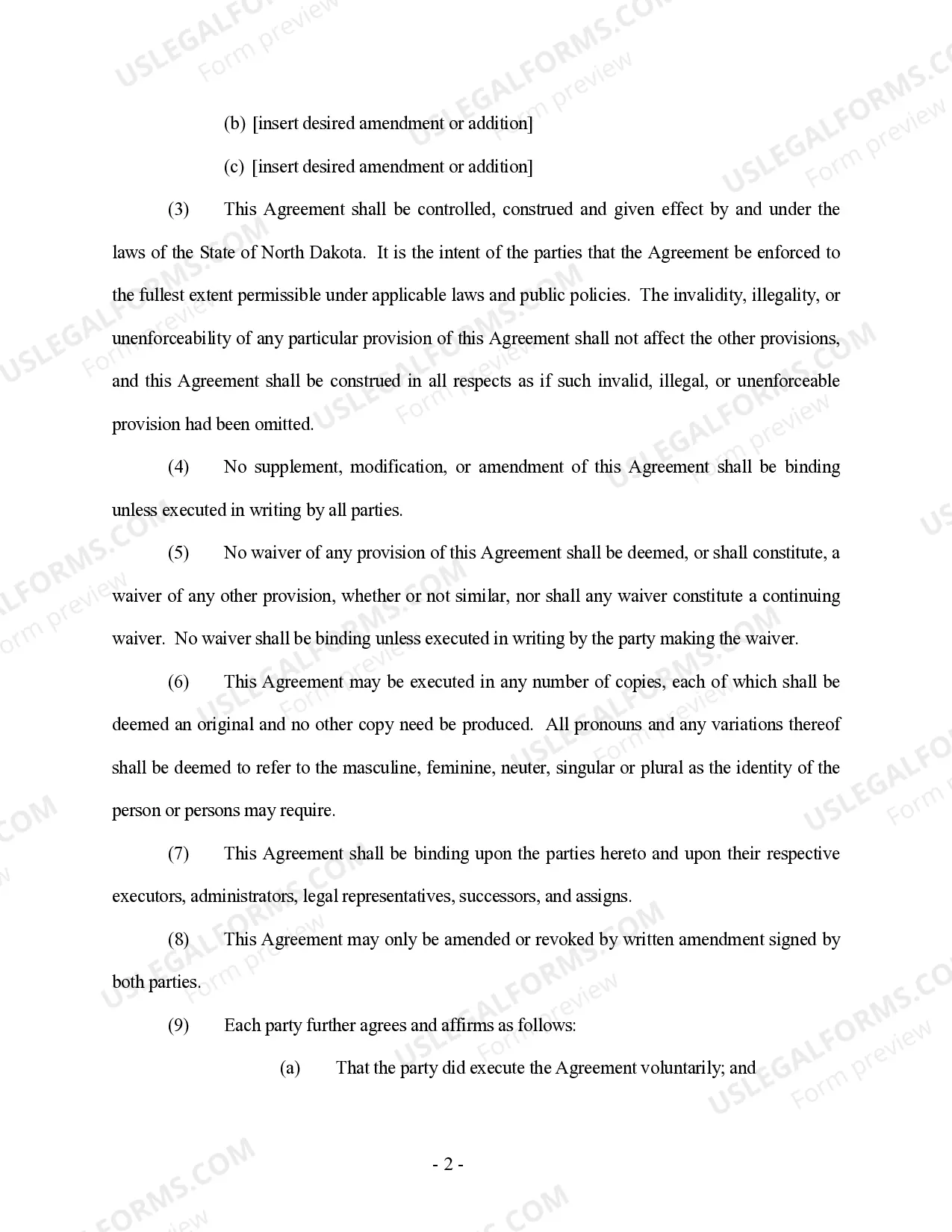 Preview Amendment to Prenuptial or Premarital Agreement