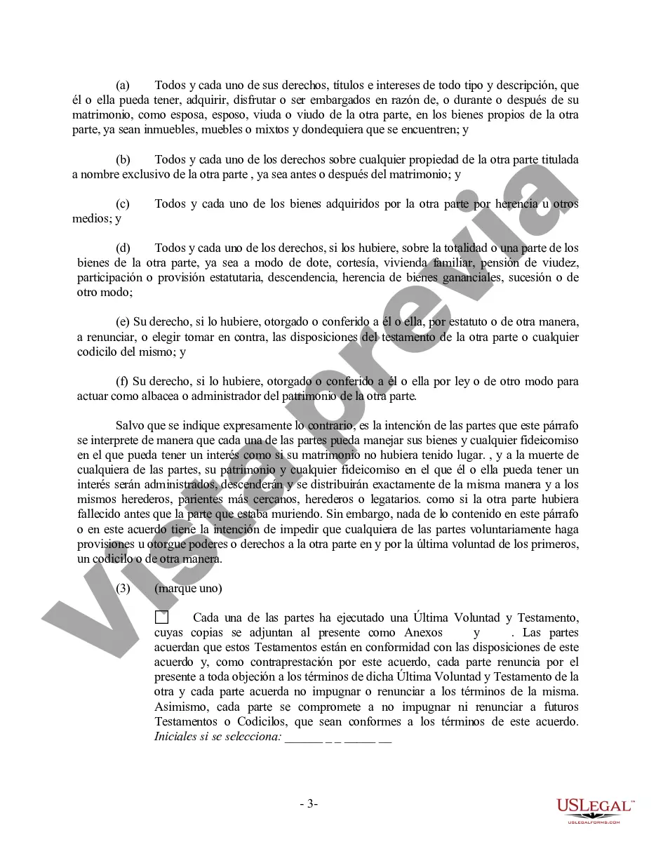 Preview Acuerdo prematrimonial prenupcial de Dakota del Norte con estados financieros