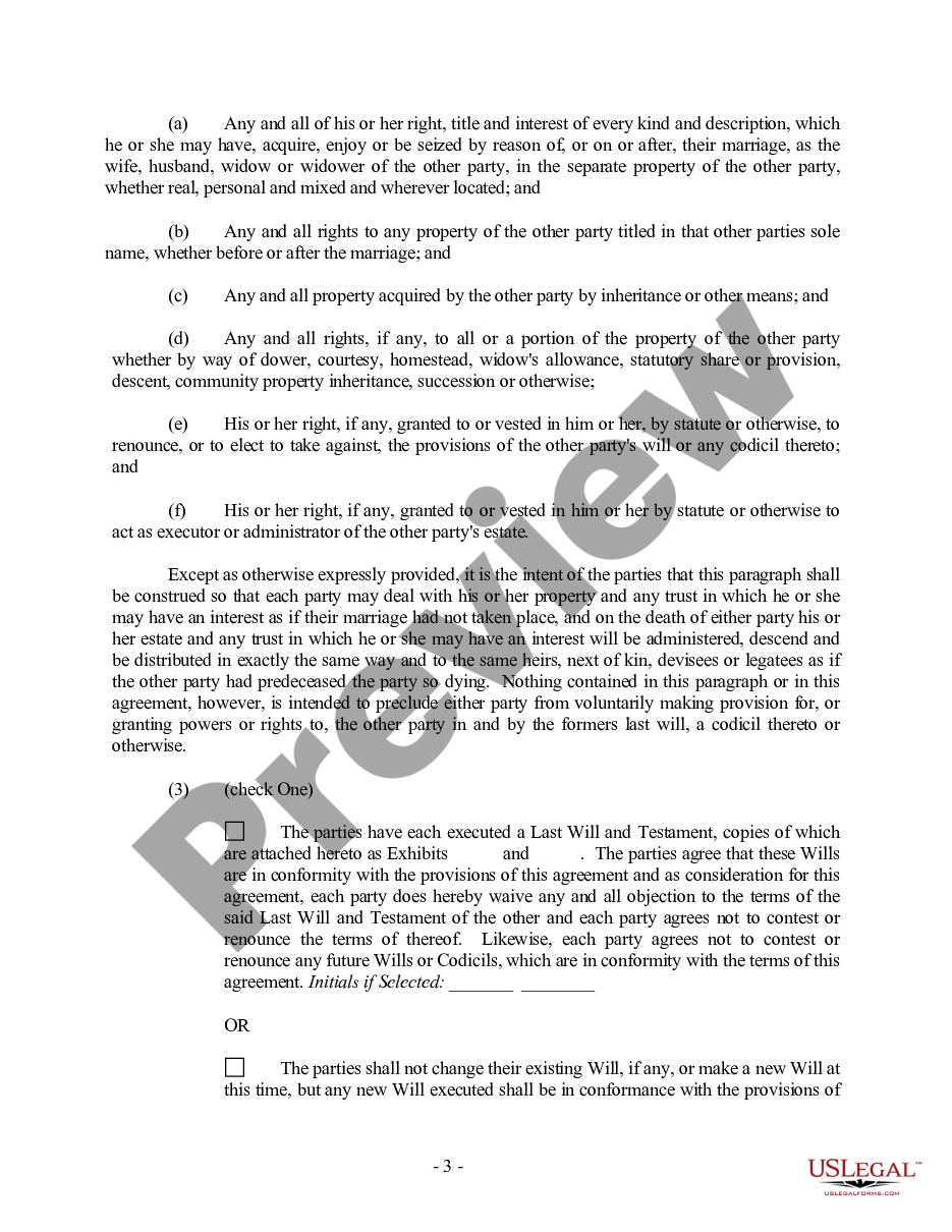 page 2 North Dakota Prenuptial Premarital Agreement with Financial Statements preview