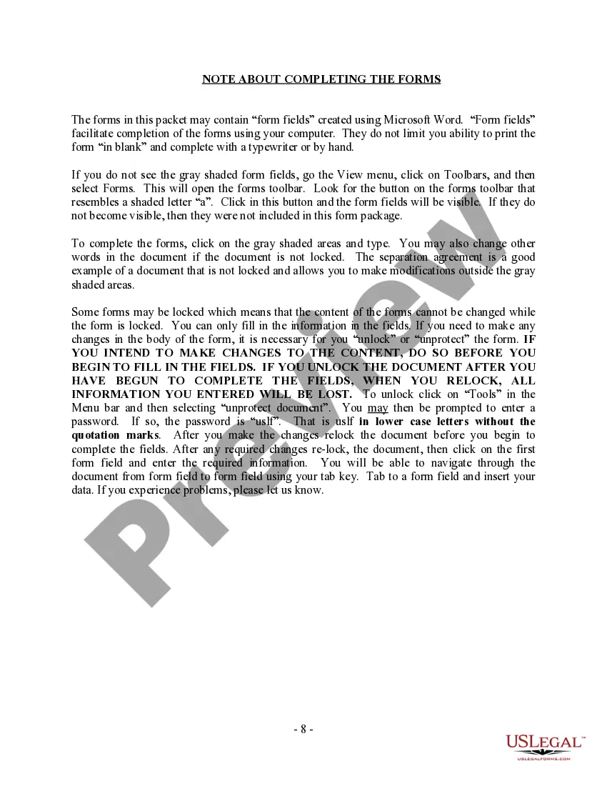 Preview North Dakota No-Fault Agreed Uncontested Divorce Package for Dissolution of Marriage for people with Minor Children