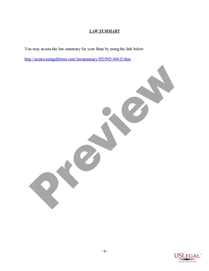 Preview North Dakota No-Fault Agreed Uncontested Divorce Package for Dissolution of Marriage for people with Minor Children