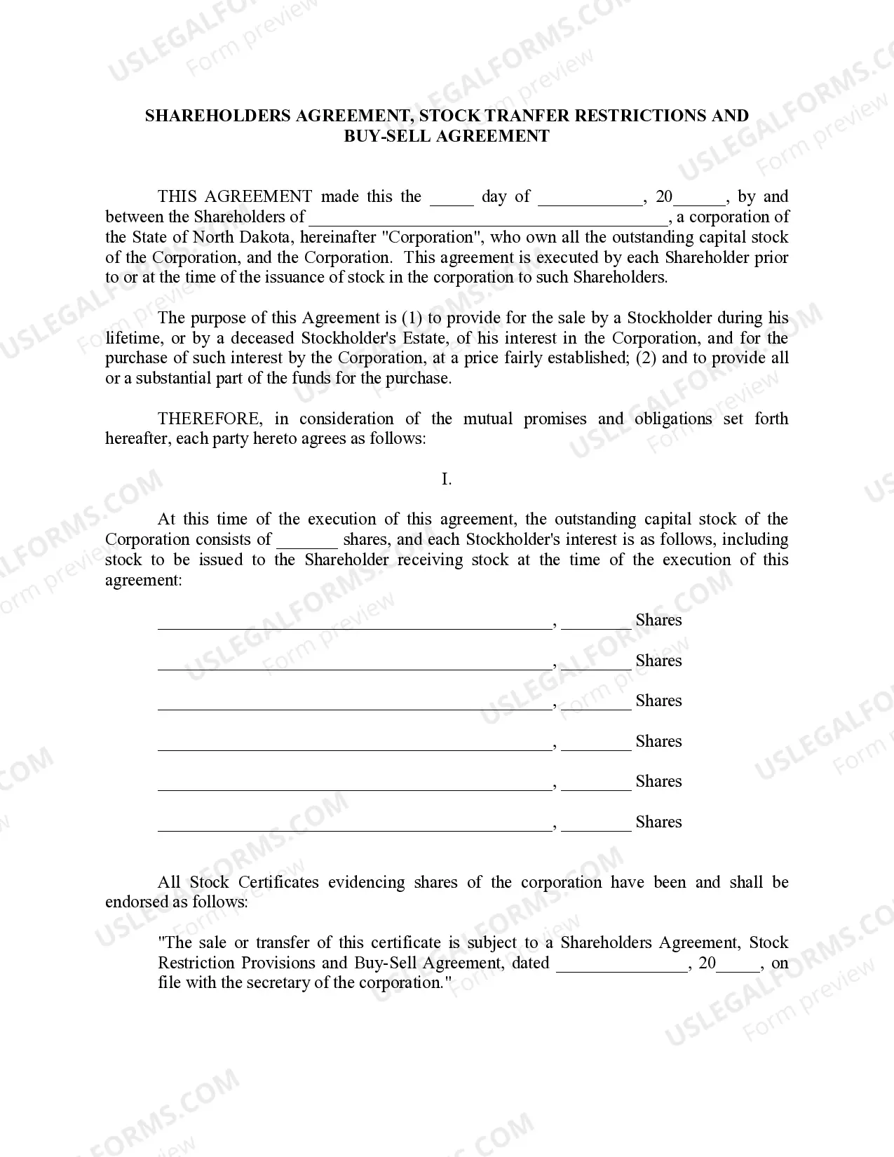 Preview North Dakota Pre-Incorporation Agreement, Shareholders Agreement and Confidentiality Agreement