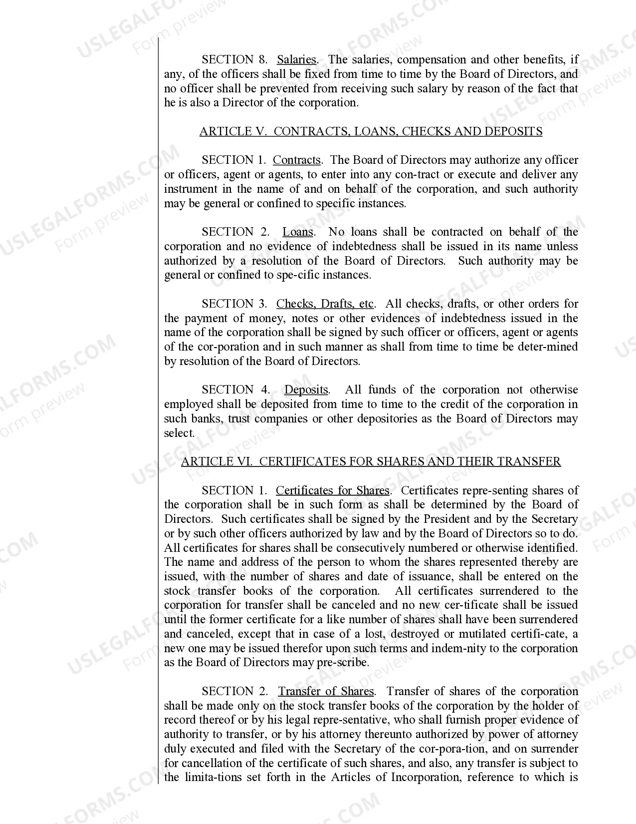 Preview North Dakota Bylaws for Corporation