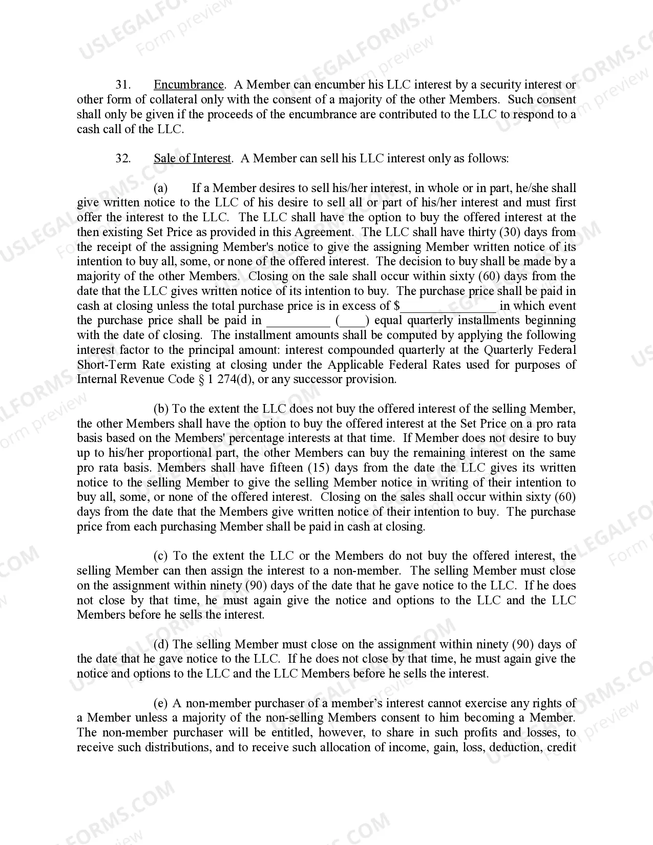 Preview Limited Liability Company LLC Operating Agreement