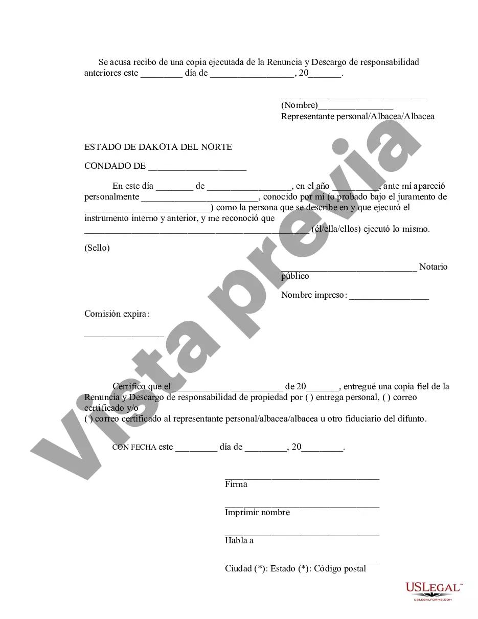 Preview Renuncia y renuncia de propiedad del testamento por testamento