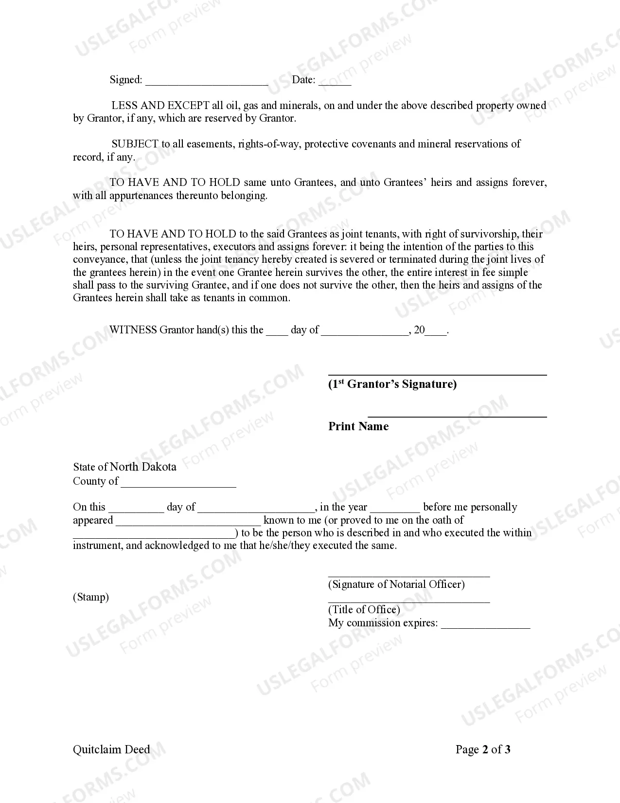 Preview Quitclaim Deed from Individual to Husband and Wife