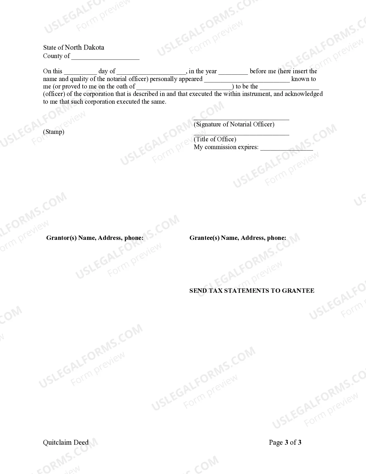 Preview Quitclaim Deed from Corporation to Husband and Wife