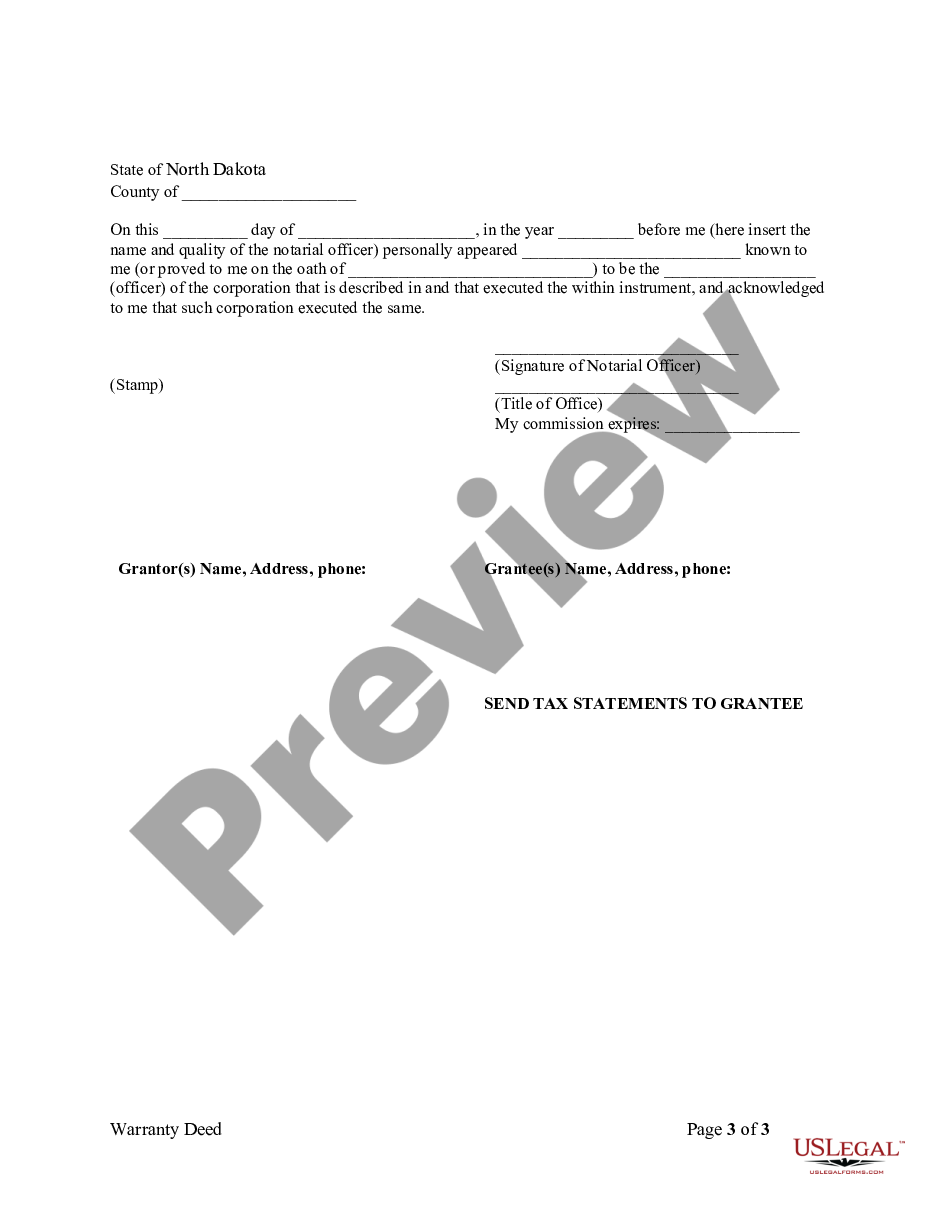 page 2 Warranty Deed from Corporation to Husband and Wife preview
