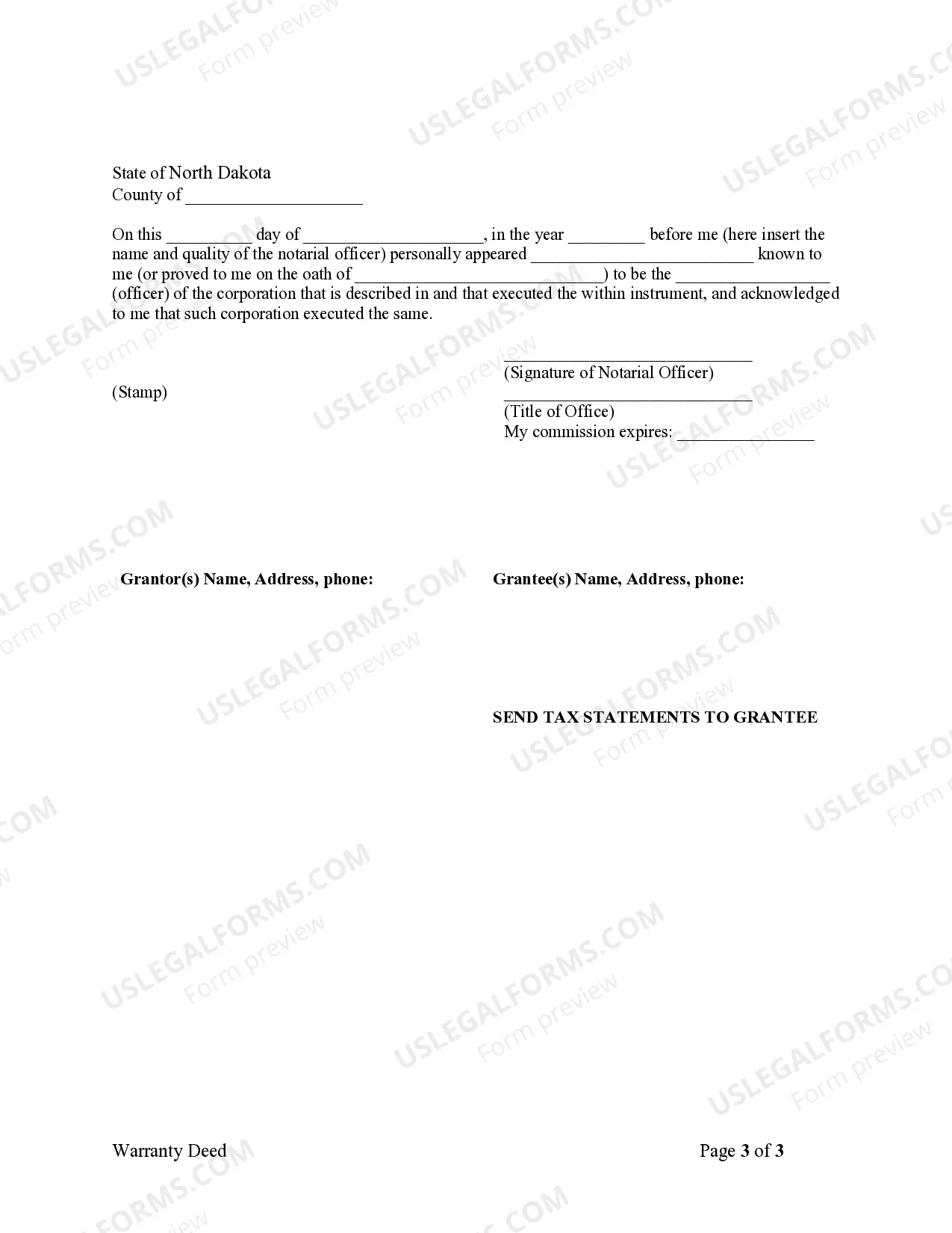 Preview Warranty Deed from Corporation to Husband and Wife
