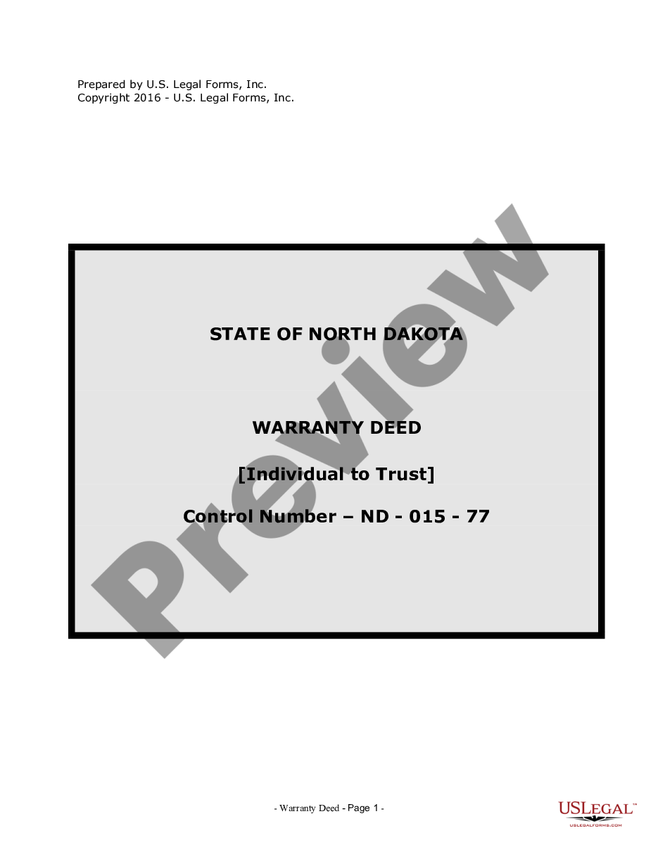 page 0 Warranty Deed from Individual to a Trust preview