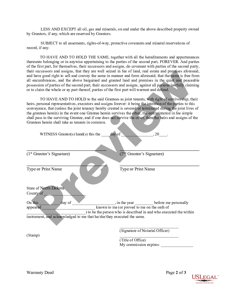 page 1 Warranty Deed from Husband and Wife to Husband and Wife preview