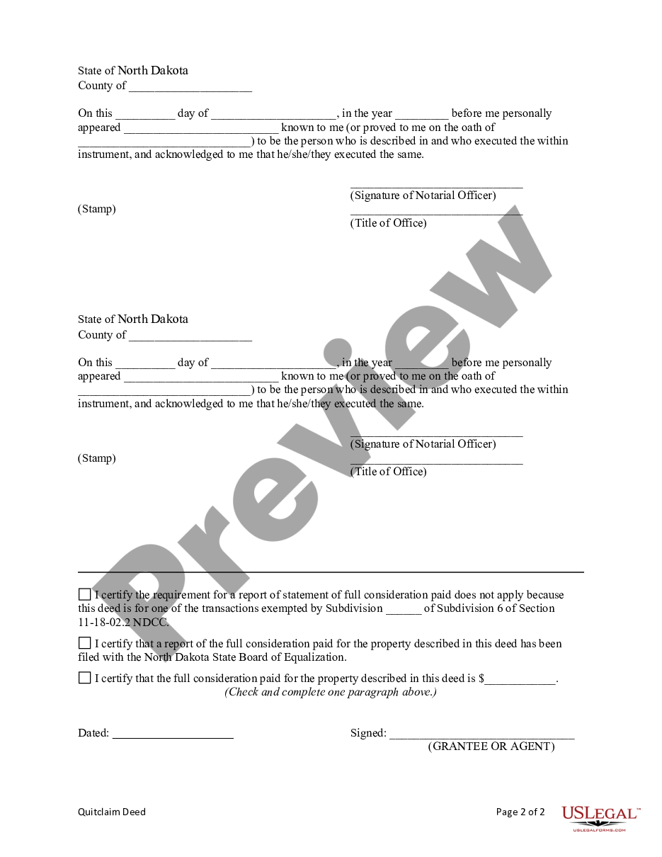 page 5 Quitclaim Deed from Husband and Wife to an Individual preview