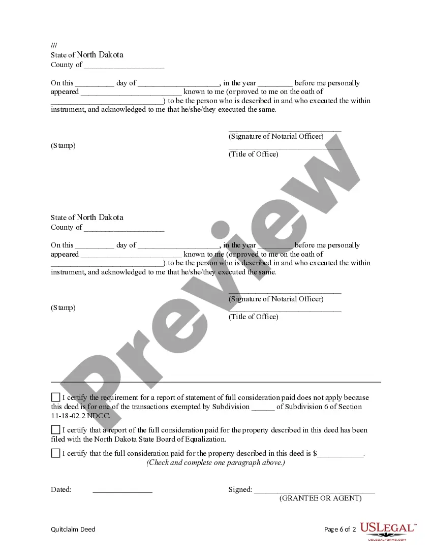 Preview Quitclaim Deed from Husband and Wife to an Individual