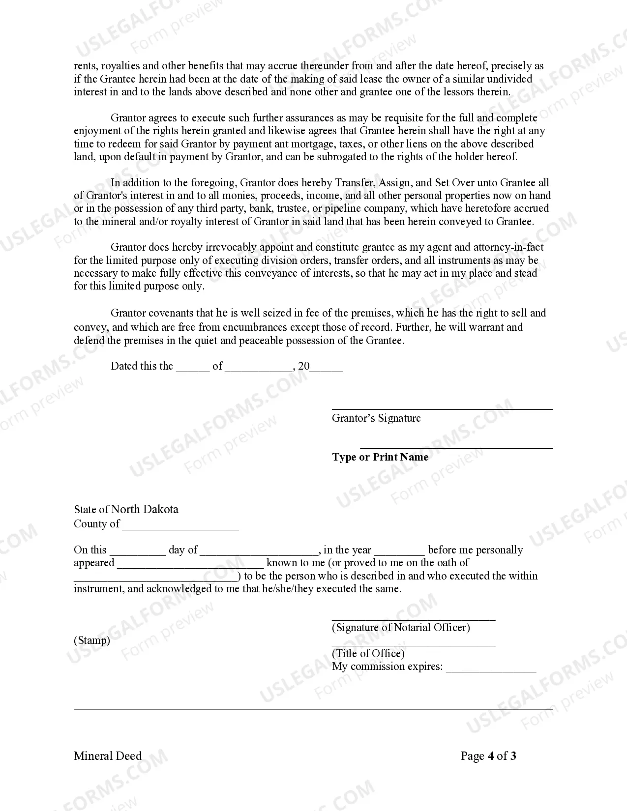 Preview Mineral Deed - Individual to Individual