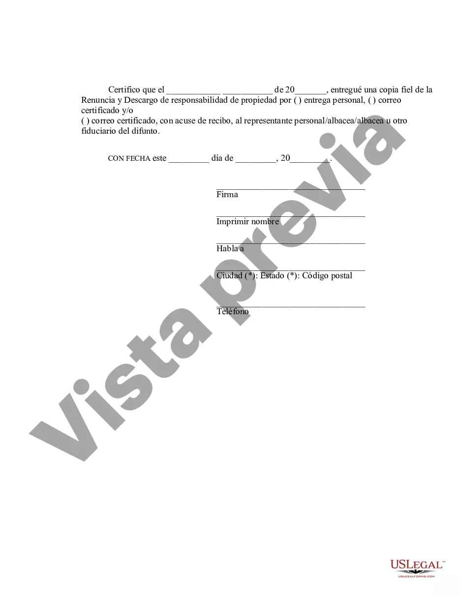 Preview Renuncia y Deslinde de Bienes recibidos por Sucesión Intestada