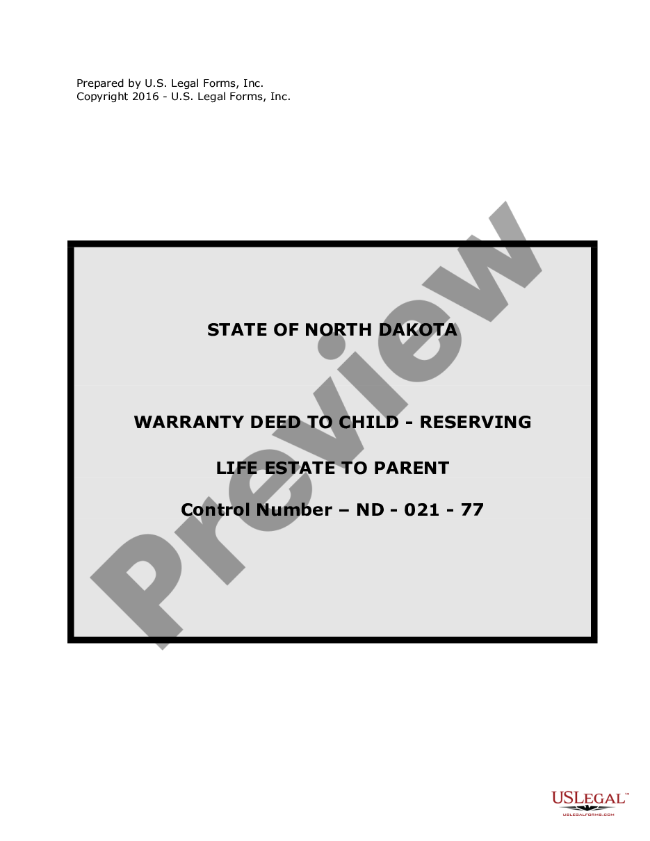 page 0 Warranty Deed to Child Reserving a Life Estate in the Parents preview