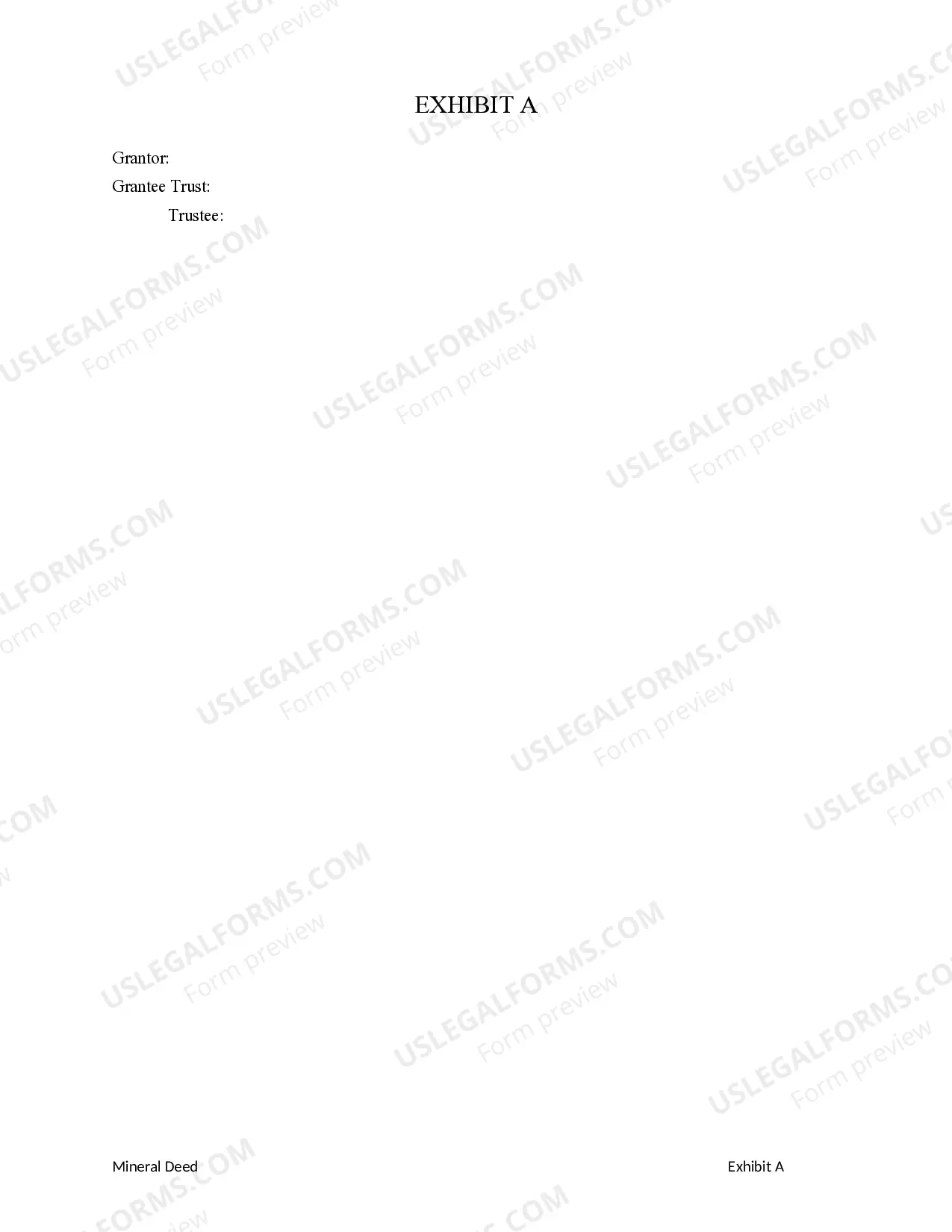 Preview Quitclaim Mineral Deed - Individual to a Trust