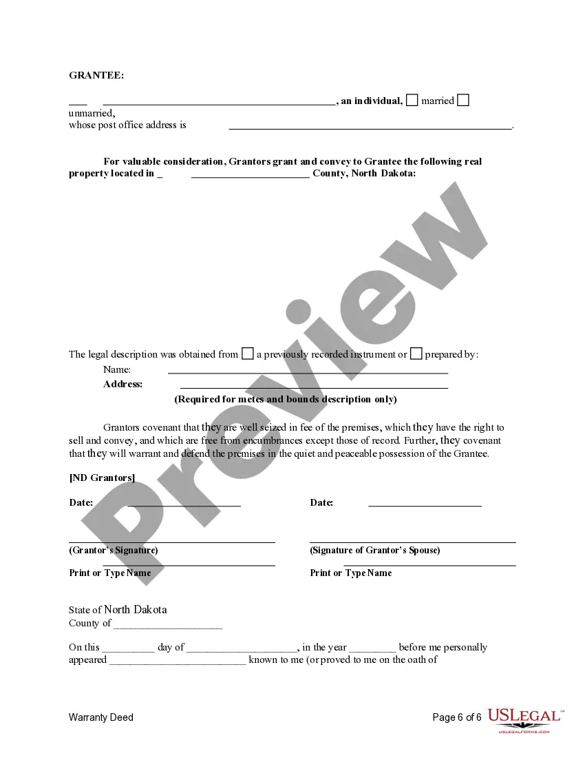 Preview Warranty Deed from Six Individuals (multiple jurisdictions) to One Individual