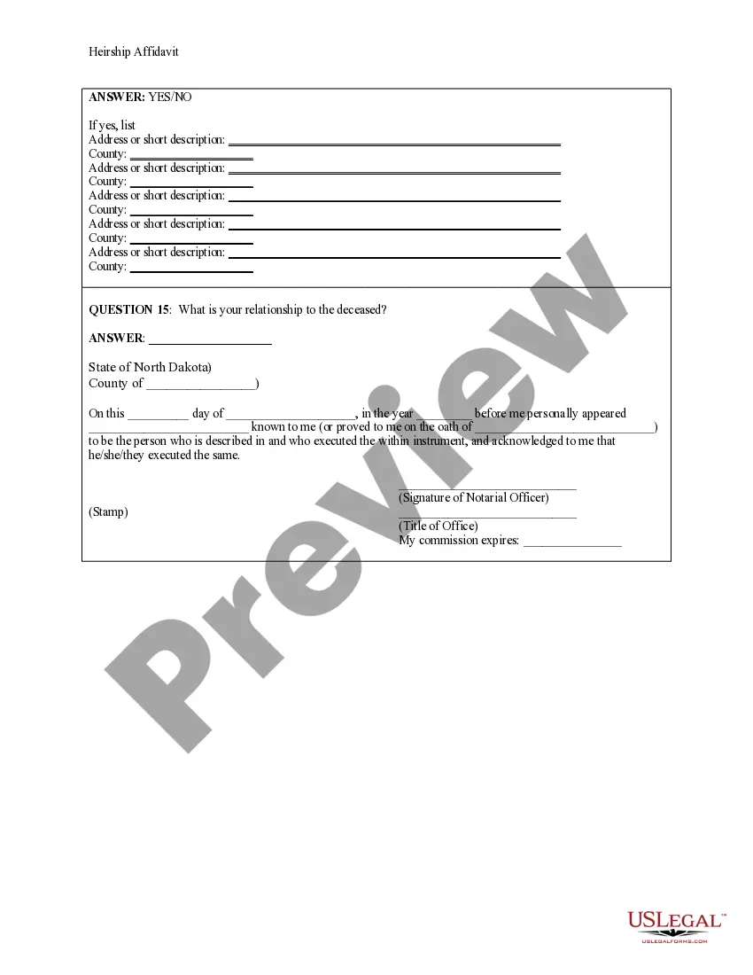 Preview Heirship Affidavit - Descent