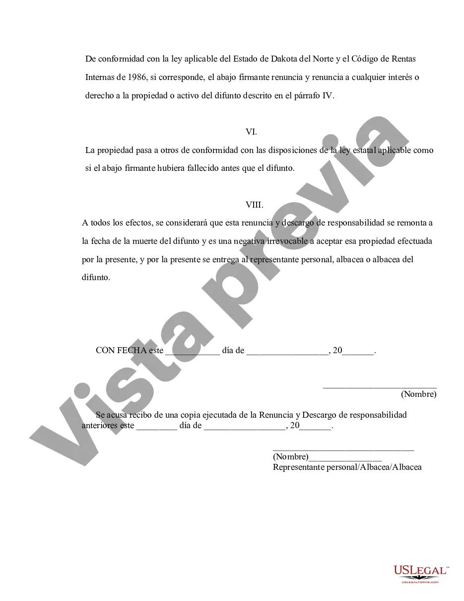 Preview Renuncia y renuncia de tenencia conjunta o interés de tenencia