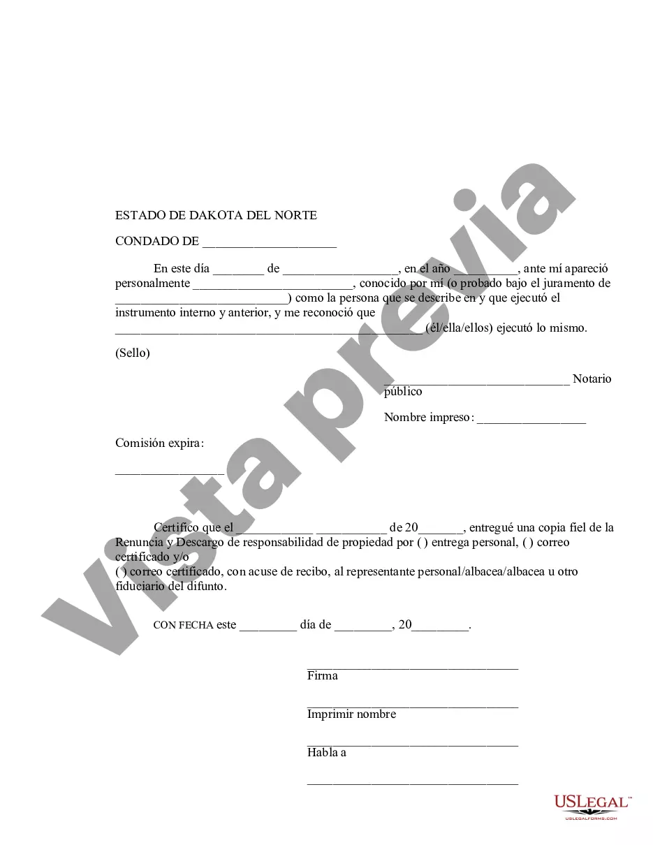 Preview Renuncia y renuncia de tenencia conjunta o interés de tenencia