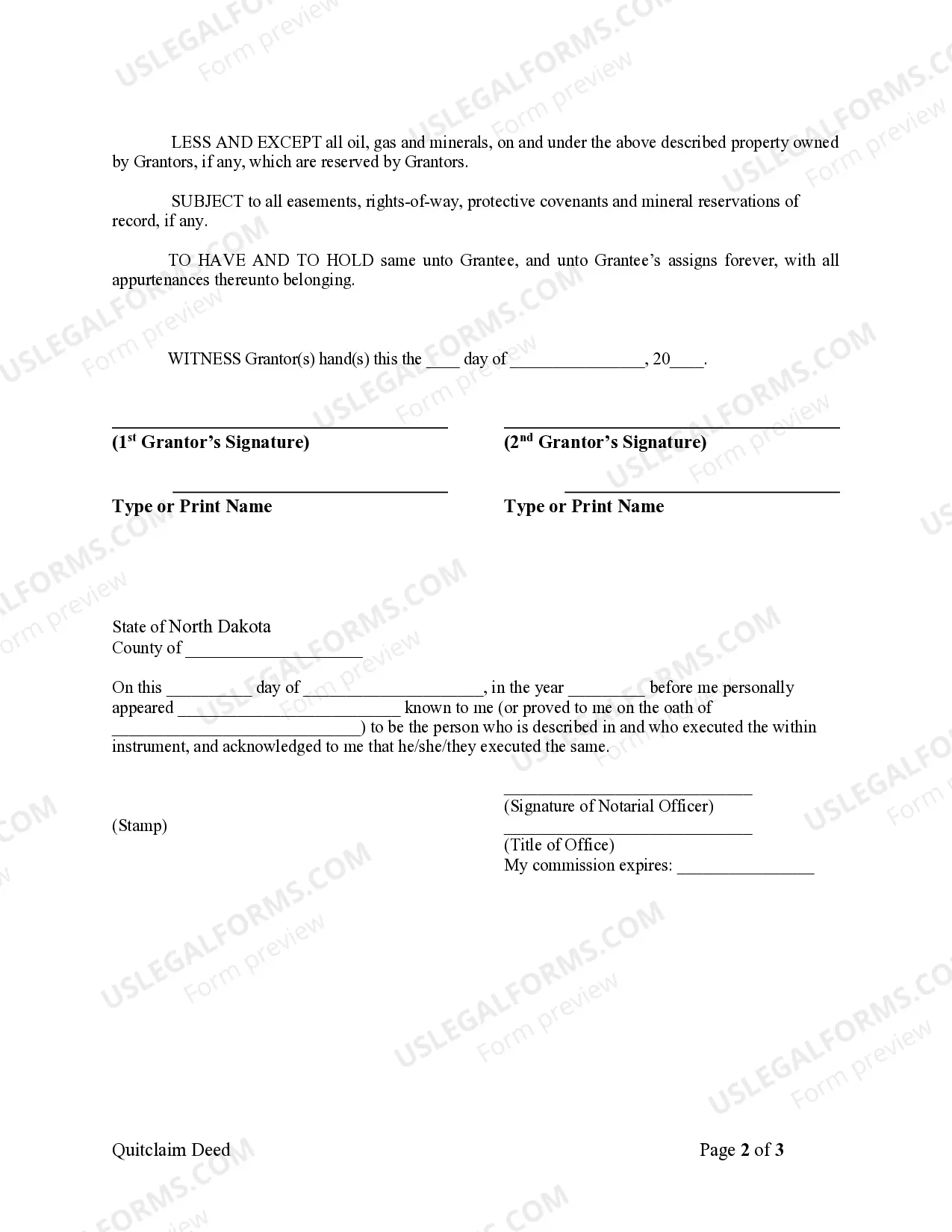 Preview Quitclaim Deed by Two Individuals to Corporation