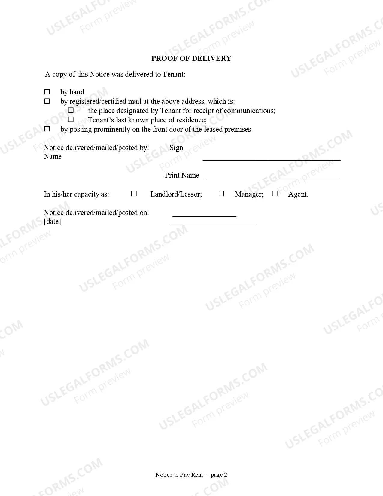 Preview 3 Day Notice to Pay Rent or Lease Terminates for Residential Property