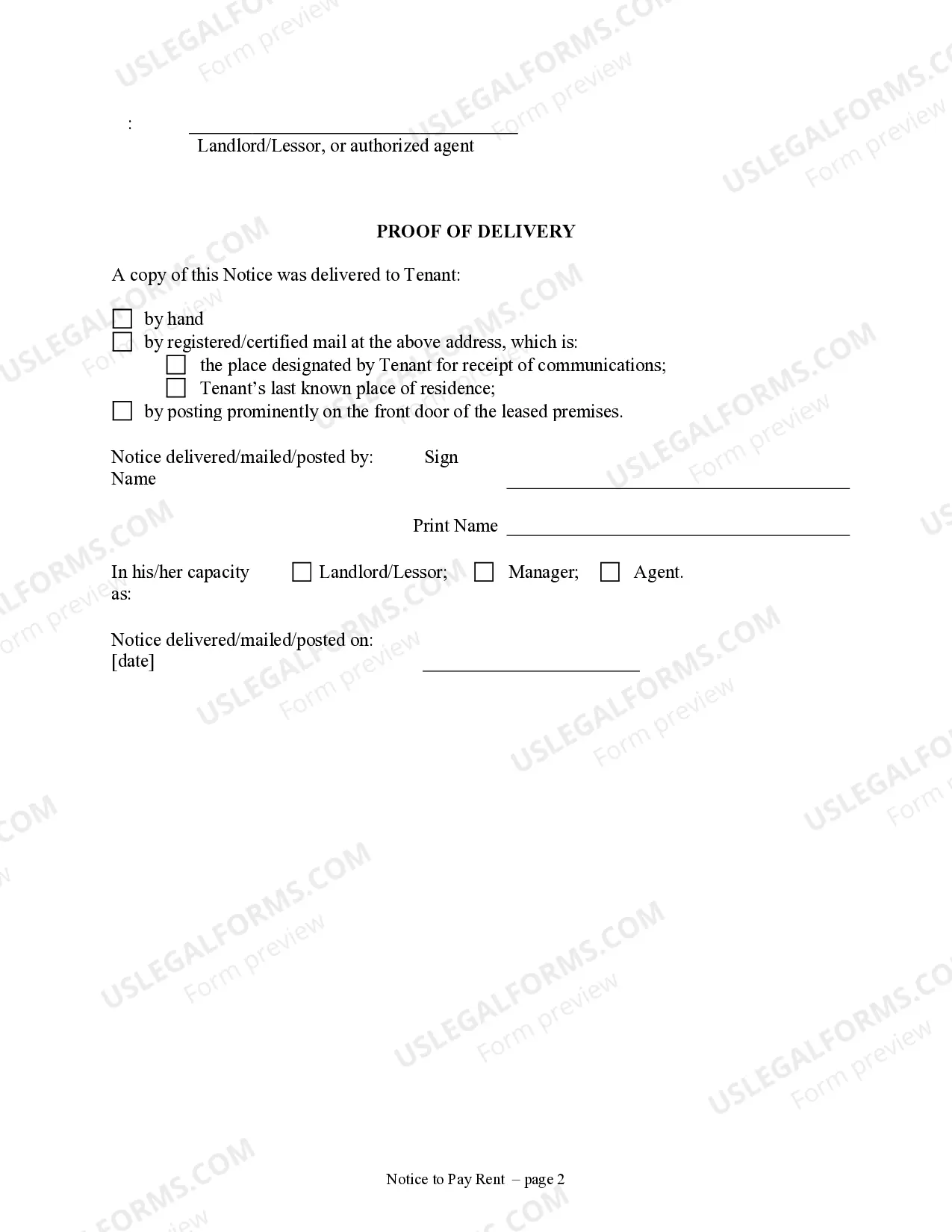Preview 3 Day Notice to Pay Rent or Lease Terminates for Nonresidential or Commercial Property