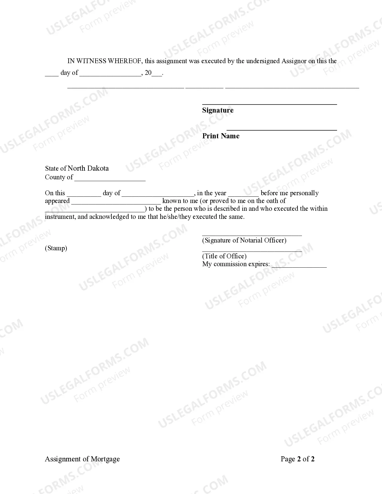 Preview Assignment of Mortgage by Individual Mortgage Holder
