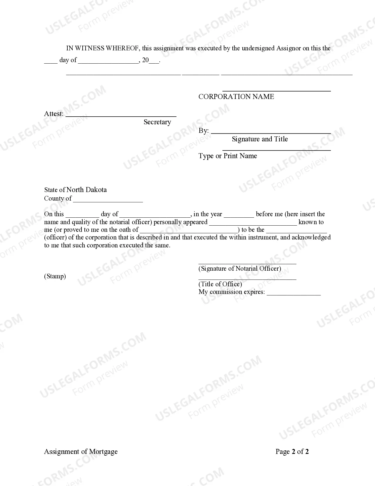 Preview Assignment of Mortgage by Corporate Mortgage Holder