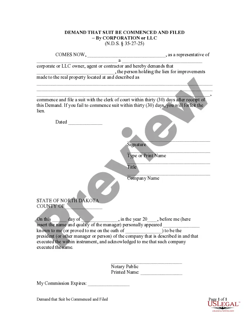 Get Demand that Suit be Commenced and Filed - Corporation Preview Demand that Suit be Commenced and Filed - Corporation