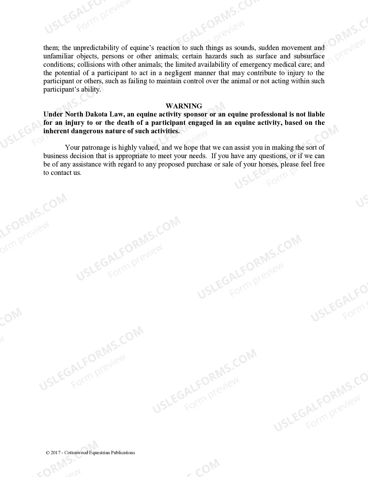 Preview Pre-Purchase Recommendations - Horse Equine Forms