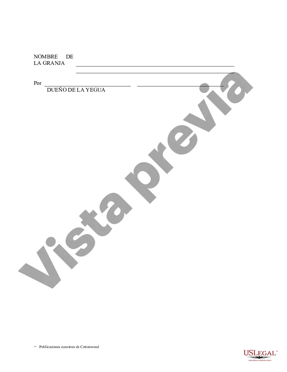 Preview Contrato de servicio de semental - Formularios equinos de caballos