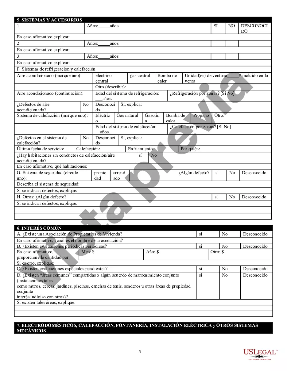 Preview Declaración de Divulgación de Ventas de Bienes Raíces Residenciales