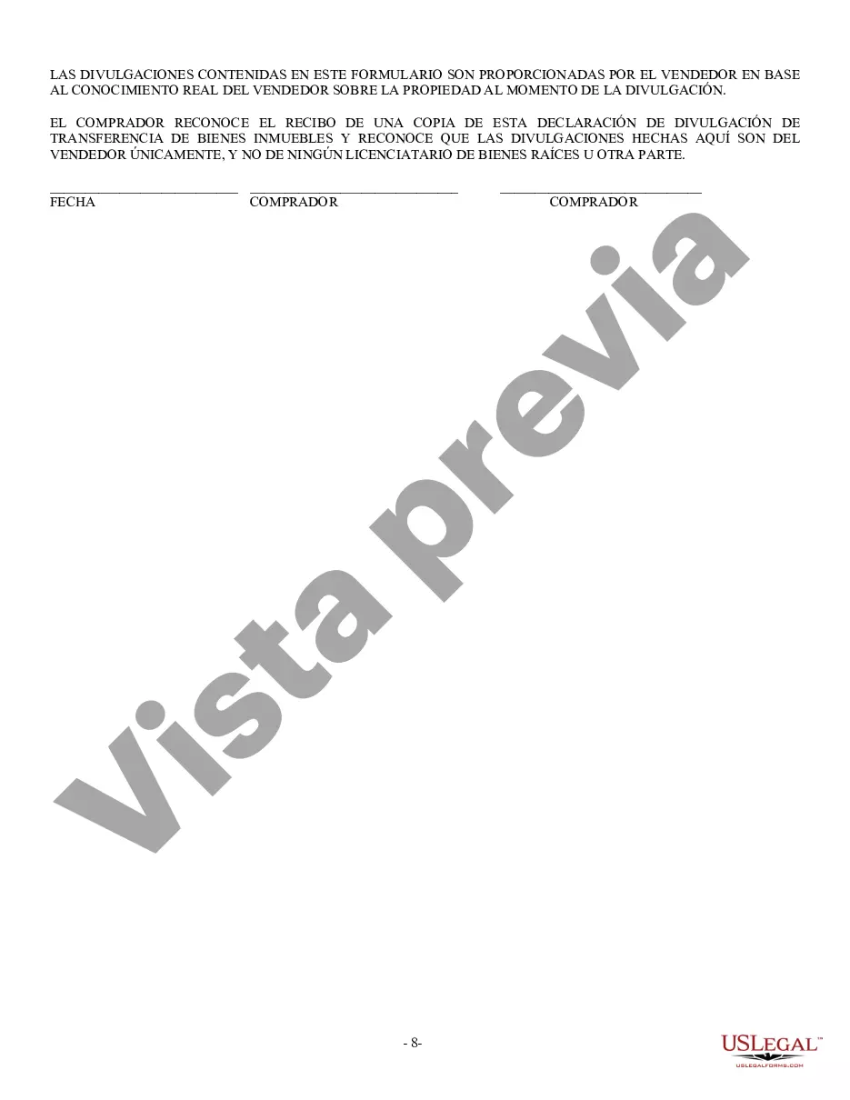 Preview Declaración de Divulgación de Ventas de Bienes Raíces Residenciales