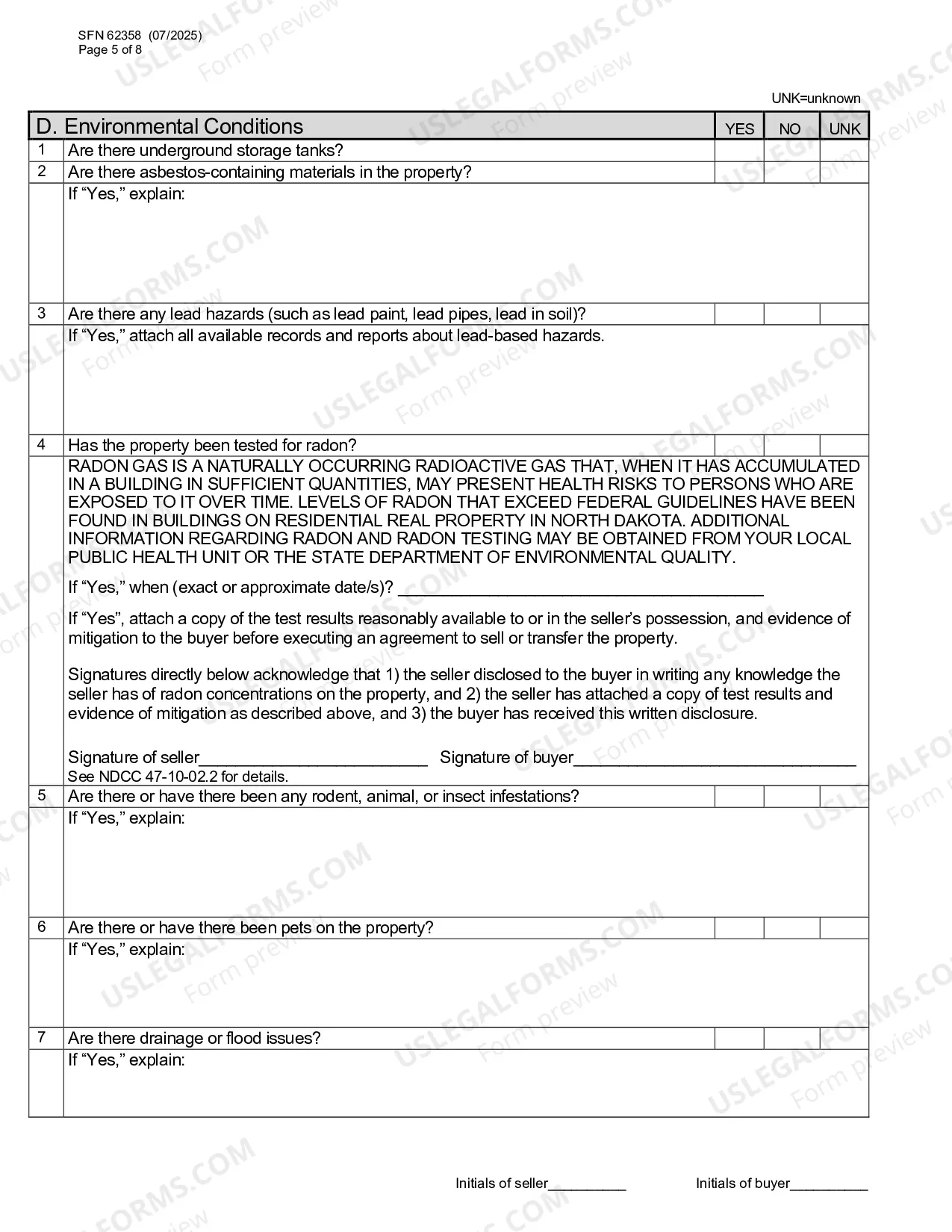 Preview Residential Real Estate Sales Disclosure Statement