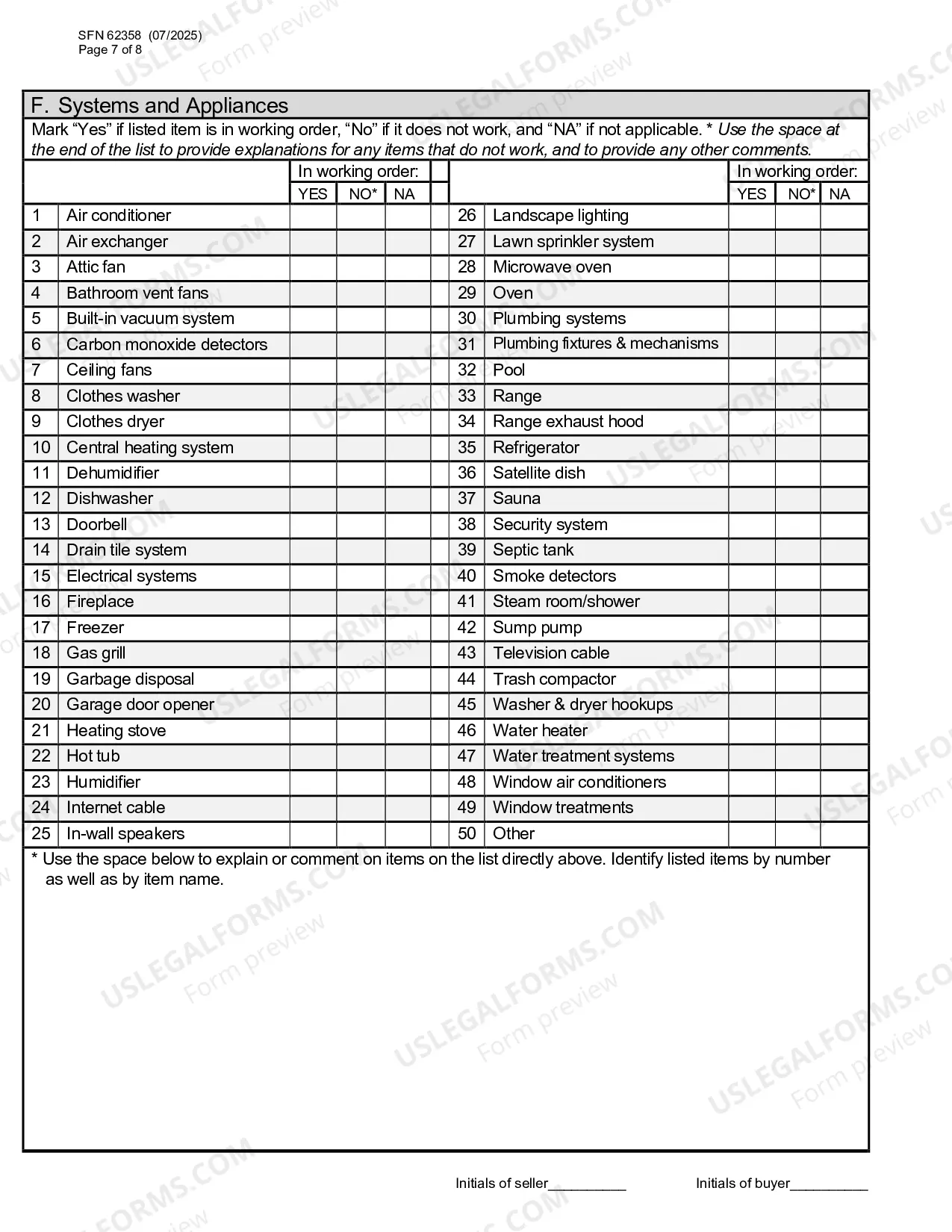 Preview Residential Real Estate Sales Disclosure Statement