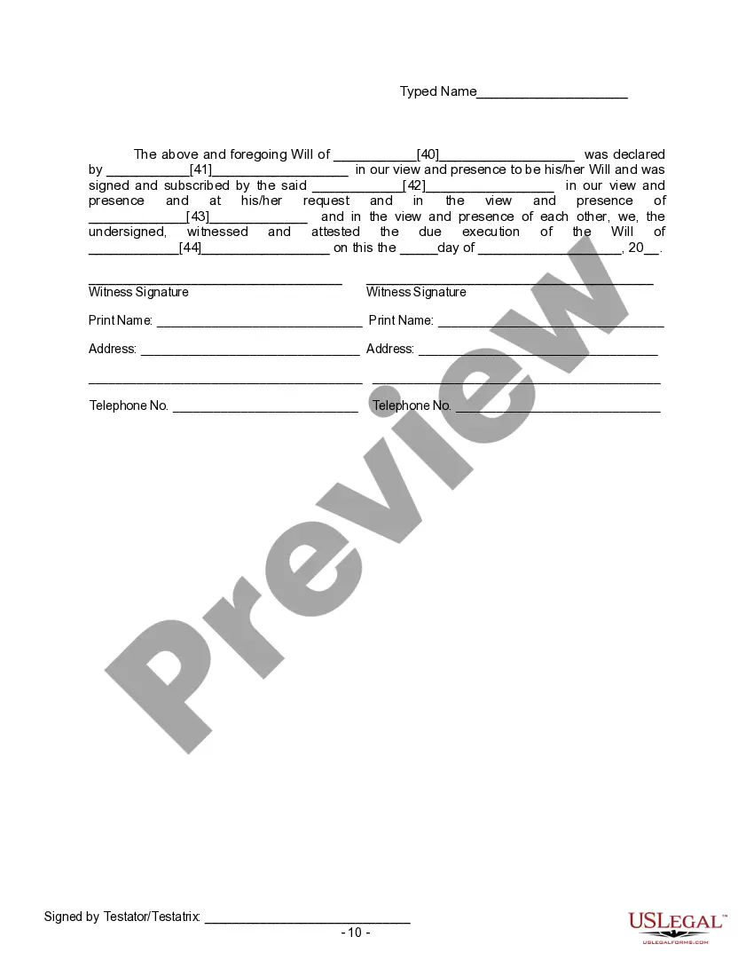 Preview Mutual Wills containing Last Will and Testaments for Man and Woman living together not Married with No Children