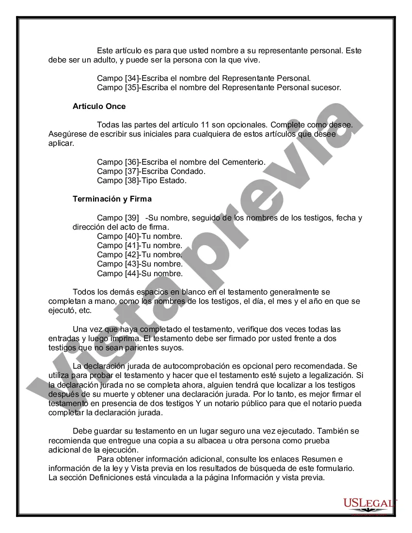 Preview Paquete de Testamentos Mutuos de Últimas Voluntades y Testamentos para Personas Solteras que conviven con Hijos Adultos