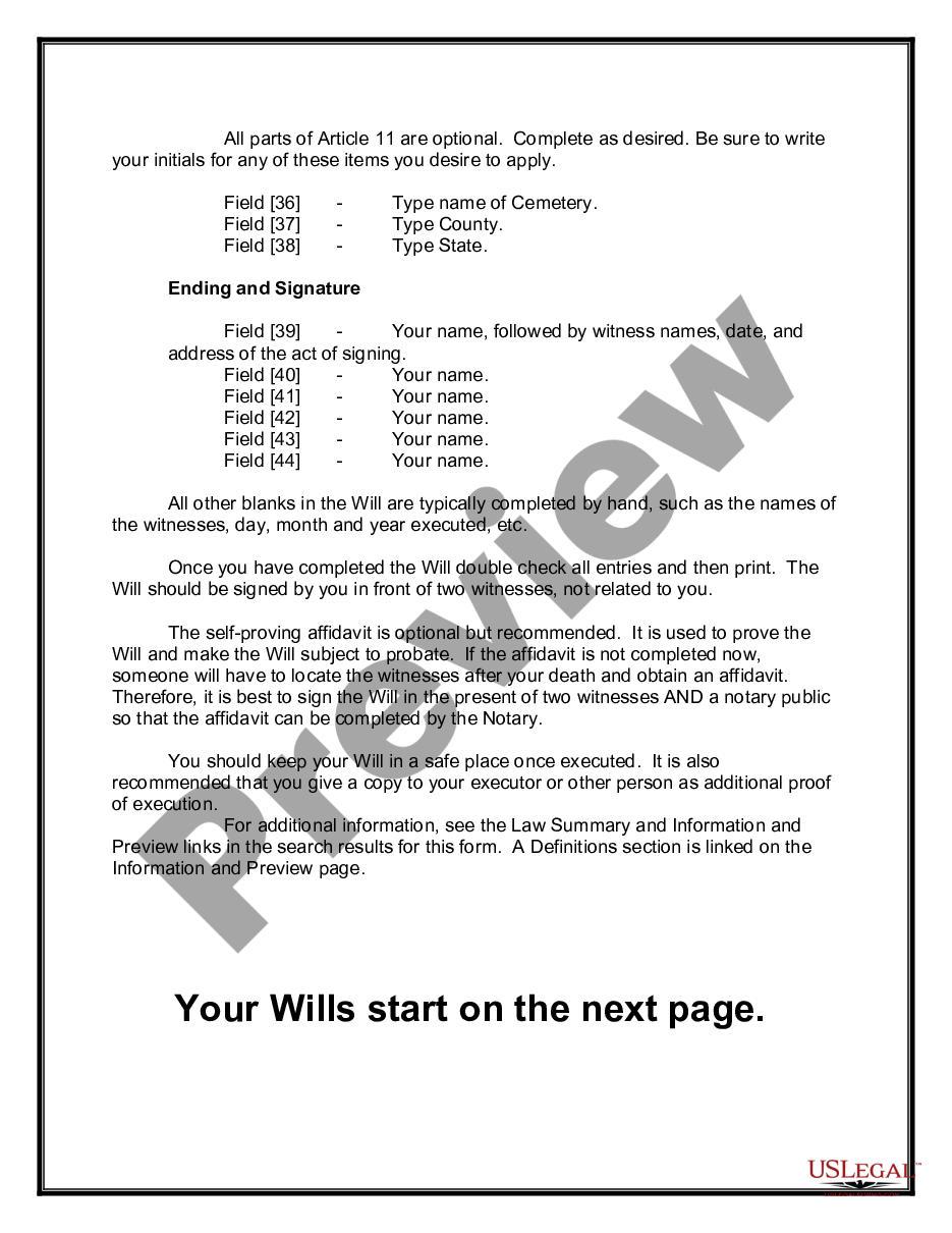 page 2 Mutual Wills Package of Last Wills and Testaments for Unmarried Persons living together with Adult Children preview