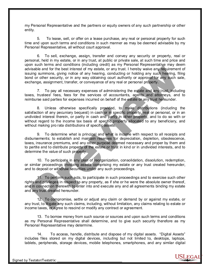 page 6 Mutual Wills Package of Last Wills and Testaments for Unmarried Persons living together with Adult Children preview