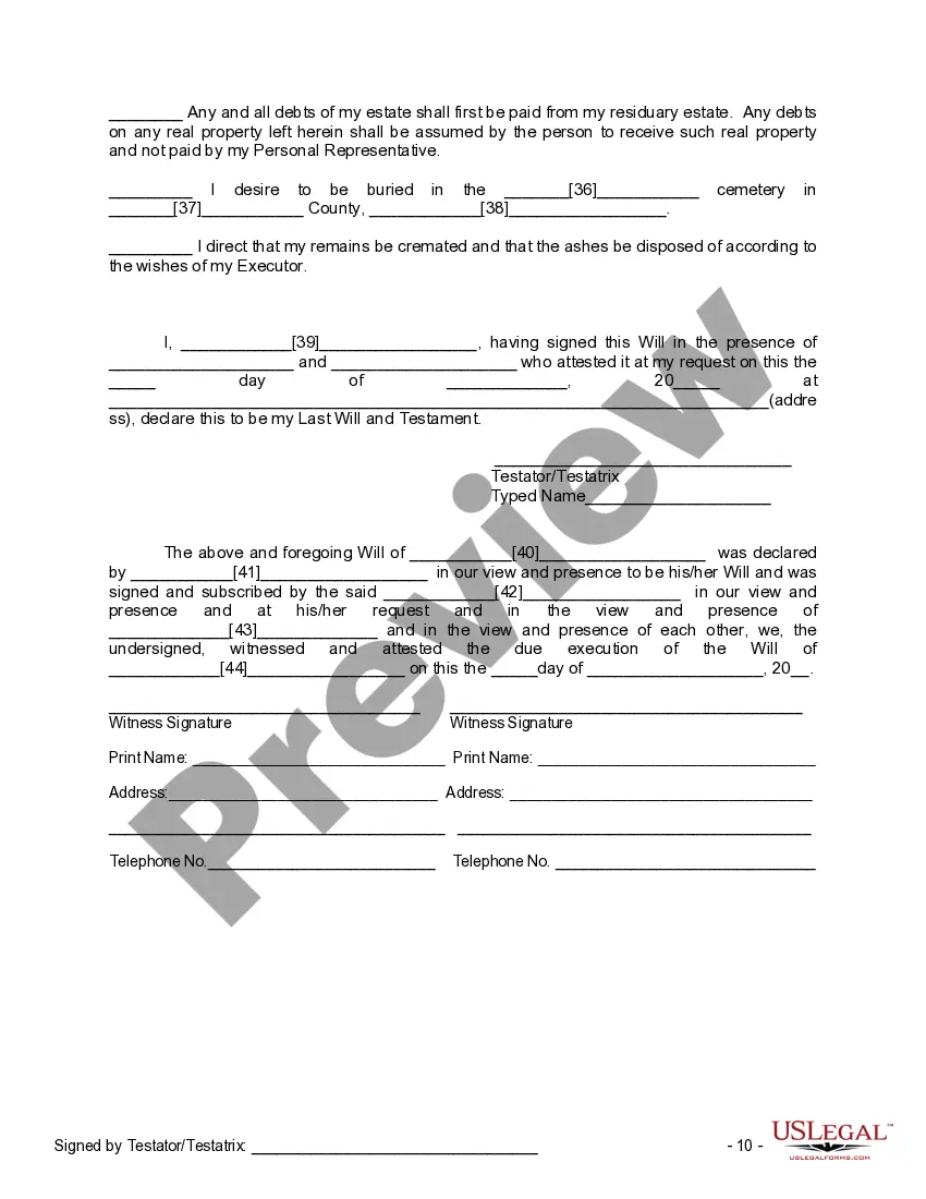 Preview Mutual Wills Package of Last Wills and Testaments for Man and Woman living together not Married with Adult Children