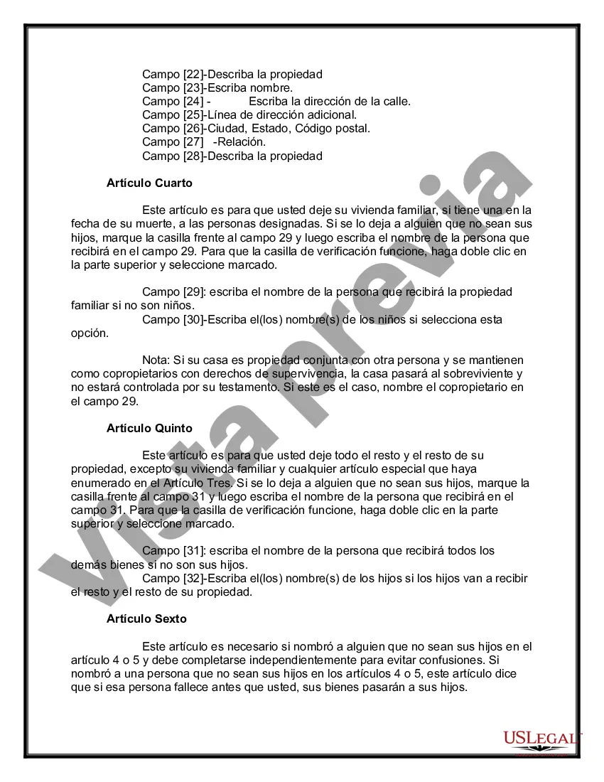 Preview Testamentos Mutuos o Últimas Voluntades y Testamentos para Personas Solteras que conviven con Hijos Menores