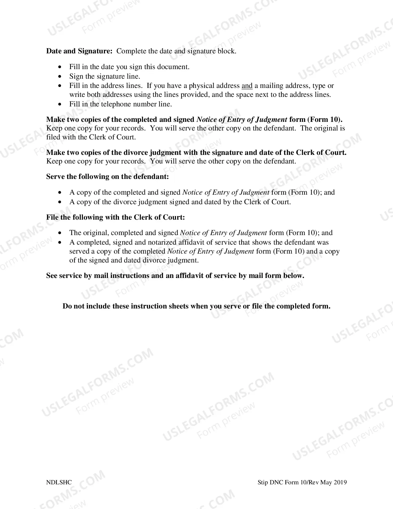 Preview Notice of Entry of Decree