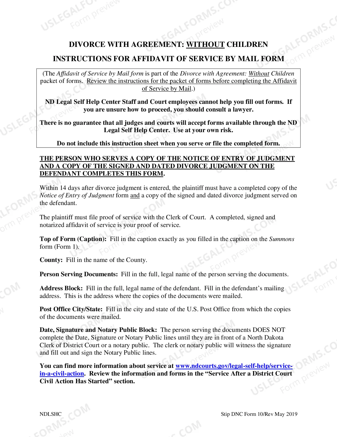 Preview Notice of Entry of Decree